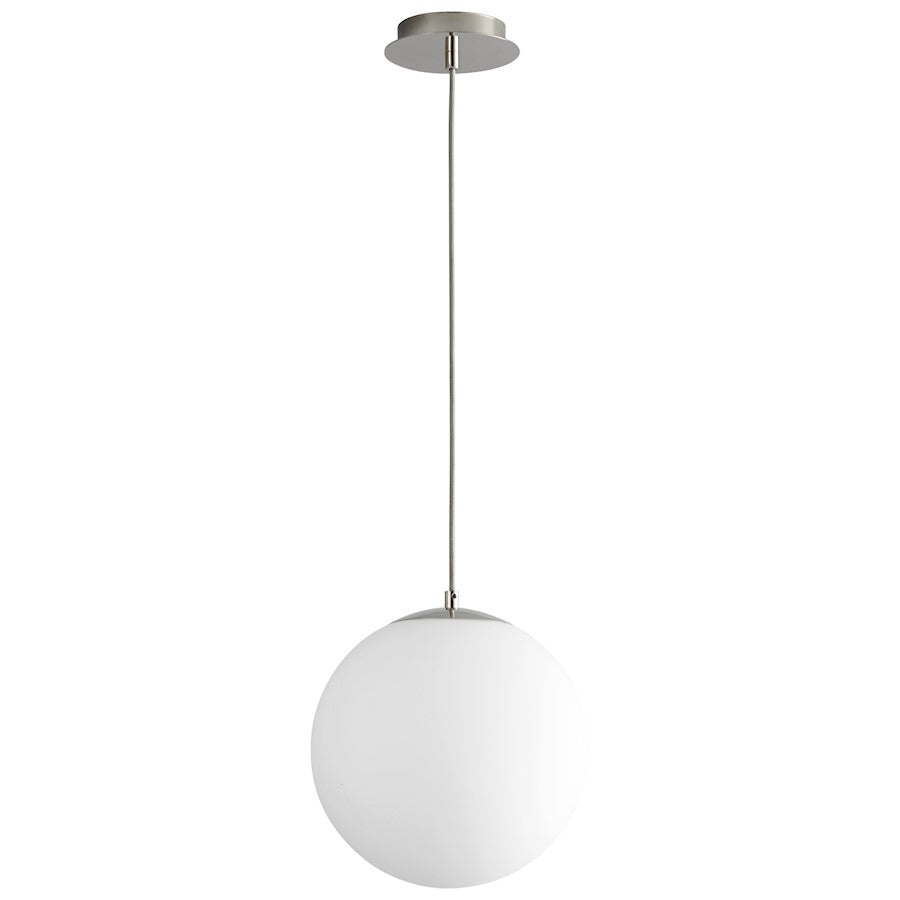 Oxygen Lighting Luna 12" 1 Light Pendant, Polished Chrome/White - 3-673-20