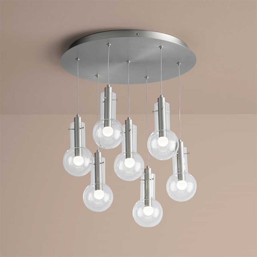 Oxygen Lighting Primo 7 Light Pendant, Satin Nickel - 3-674-24