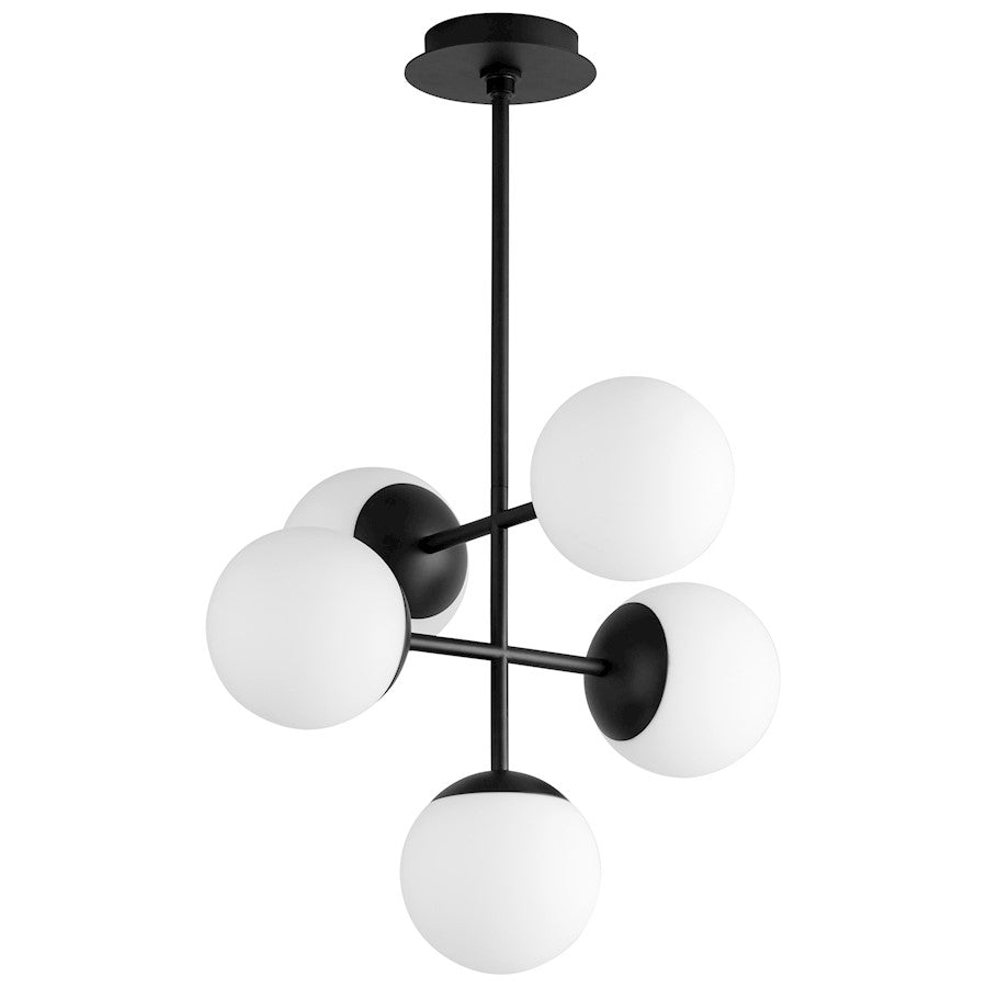 Oxygen Lighting Nebula 6" 5 Light Pendant, Black/Satin Opal - 3-680-15