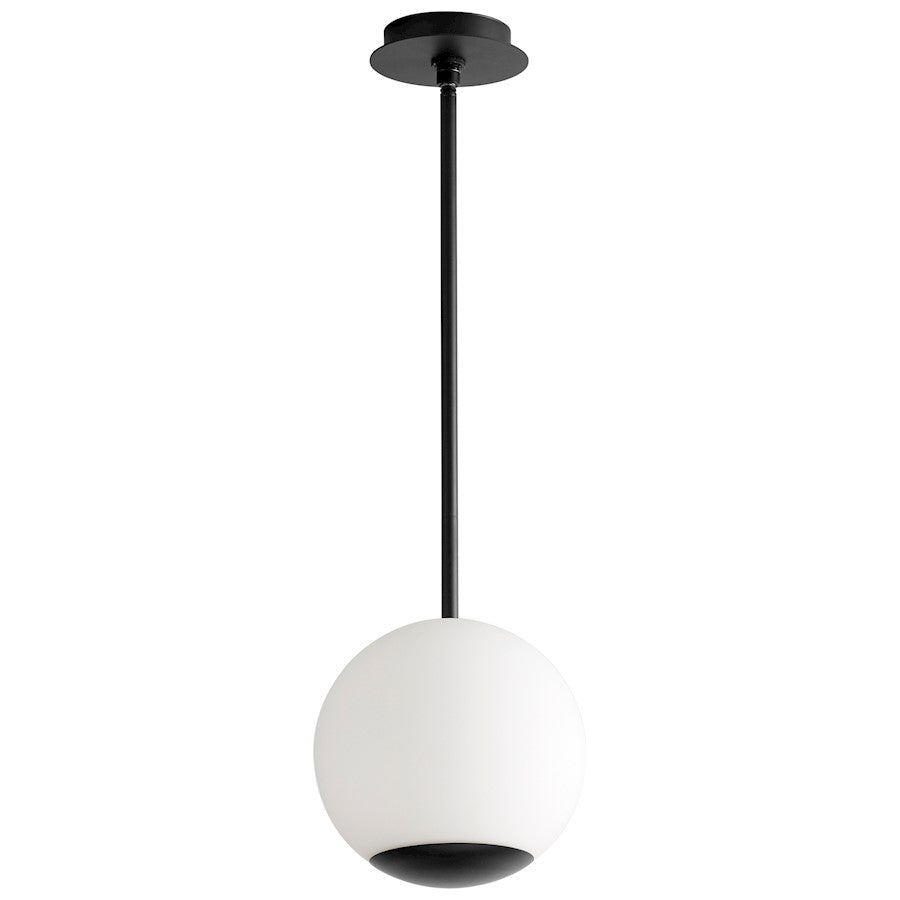 Oxygen Lighting Terra 10" 1 Light Pendant, Black/Matte Opal - 3-690-15