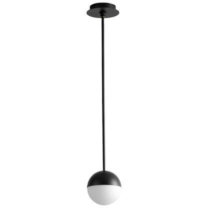 Oxygen Lighting Mondo 6" 1 Light Pendant, Black/Satin opal - 3-6900-15