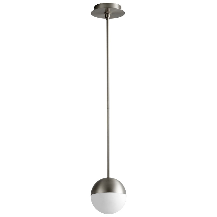 Oxygen Lighting Mondo 6" 1 Light Pendant, Satin Nickel/Satin opal - 3-6900-24