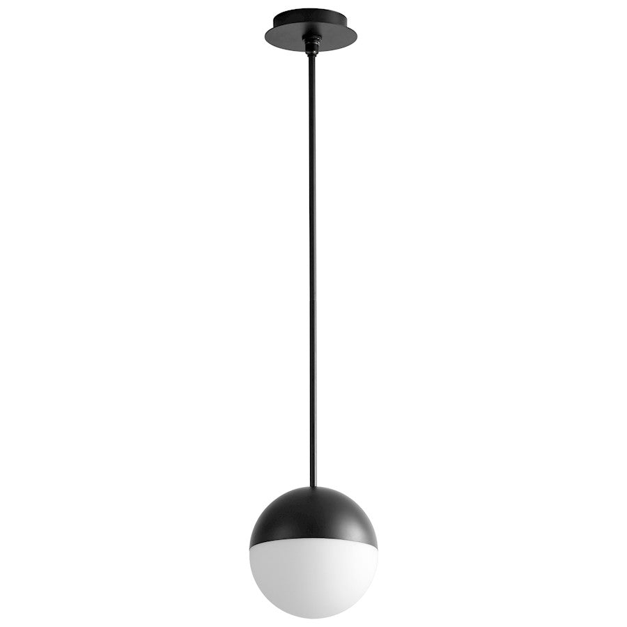 Oxygen Lighting Mondo 8" 1 Light Pendant, Black/Satin opal - 3-6901-15