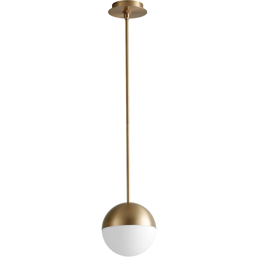 Oxygen Lighting Mondo 8" 1 Light Pendant, Satin Nickel/Satin opal - 3-6901-24