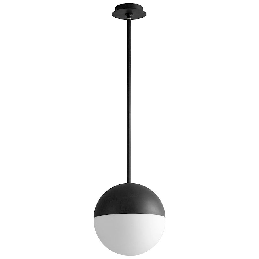 Oxygen Lighting Mondo 12" 1 Light Pendant, Black/Satin opal - 3-6903-15