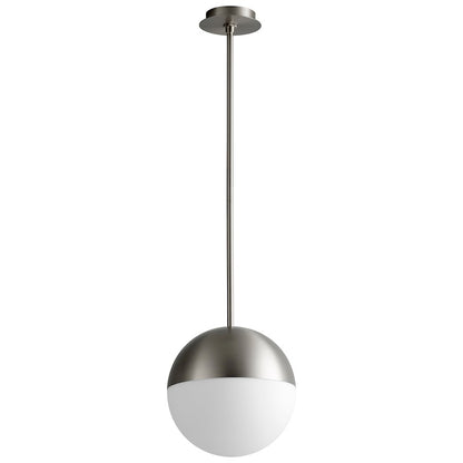 Oxygen Lighting Mondo 12" 1 Light Pendant, Satin Nickel/Satin opal - 3-6903-24