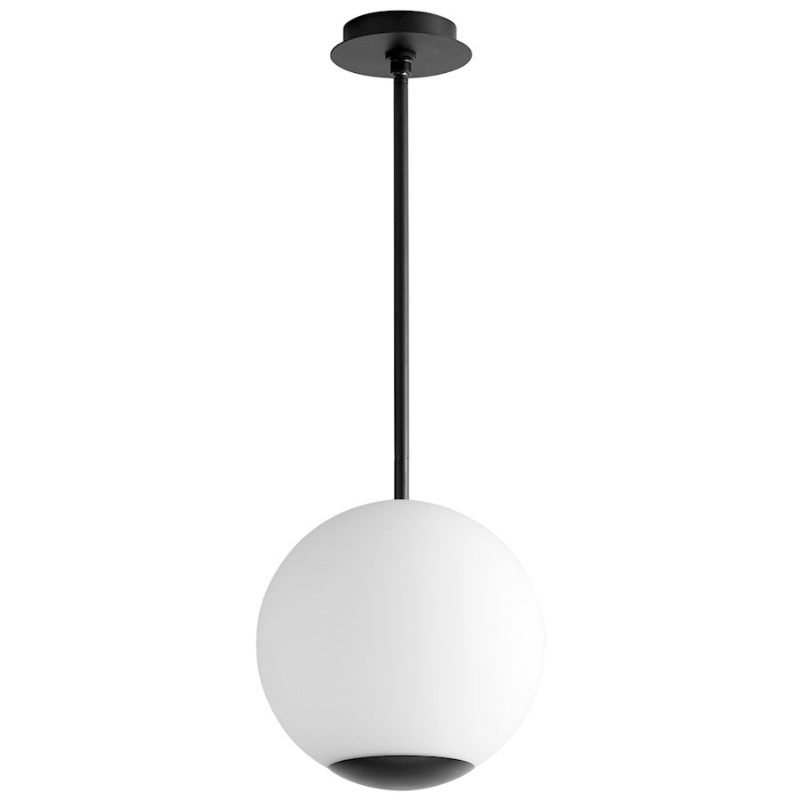 Oxygen Lighting Terra 12" 1 Light Pendant, Black/Matte Opal - 3-691-15