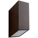 Oxygen Lighting Uno 2 Light Exterior Wall Sconce, Oiled Bronze/White - 3-701-22