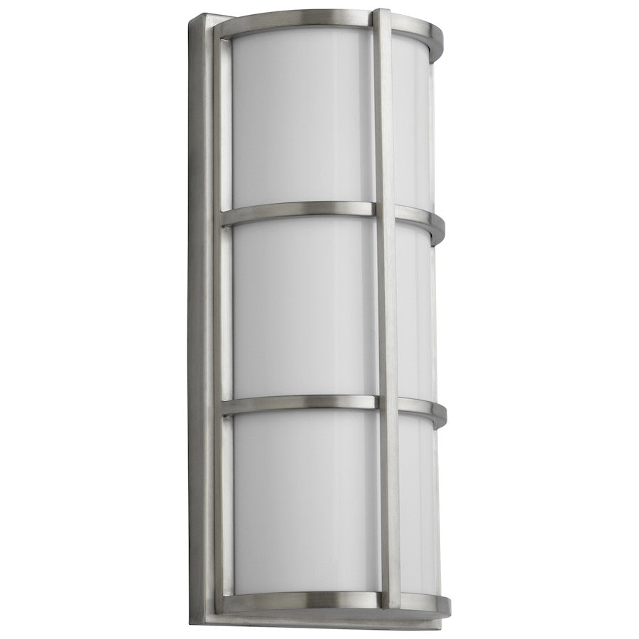 Oxygen Lighting Leda 1 Light LED Exterior Sconce, Nickel/White - 3-712-224