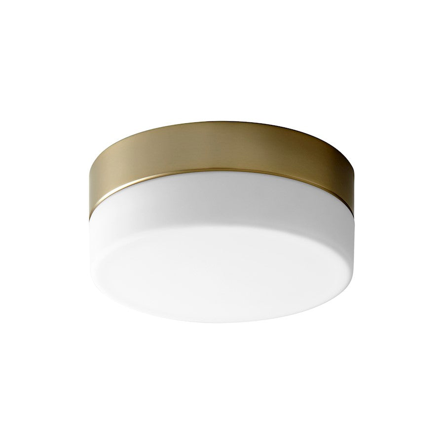 Oxygen Lighting Zuri 1 Light 7" Ceiling Mount, Aged Brass/White - 32-630-40