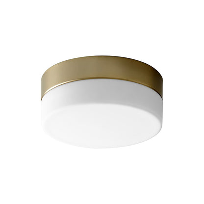 Oxygen Lighting Zuri 1 Light 7" Ceiling Mount, Aged Brass/White - 32-630-40