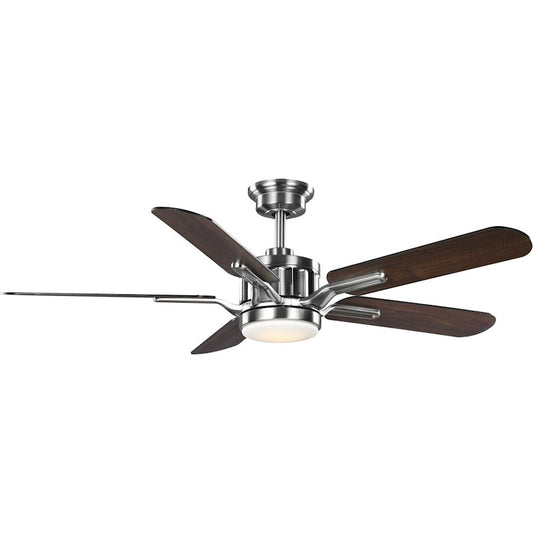 Progress Lighting Claret 1 Lt 5-Blade 56" Fan, Black/Walnut - P250007-009-30