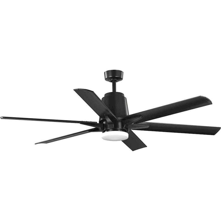 Progress Lighting Arlo 60" In/Out 6-Bld Black Ceiling Fan, Opal - P250026-031-30