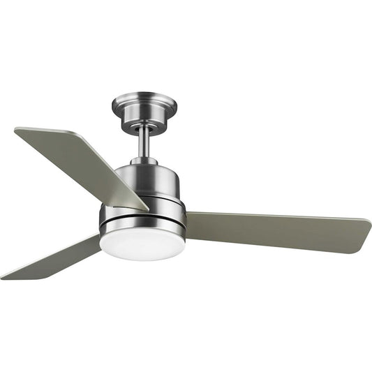 Progress Lighting Trevina II 44" 3-Blade Nickel Ceiling Fan, Opal - P2555-0930K