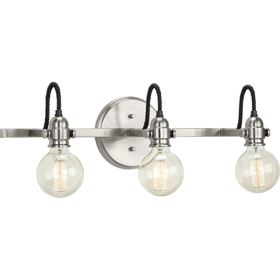 Progress Lighting Axle 3 Light Vintage Bath Vanity, Brushed Nickel - P300191-009