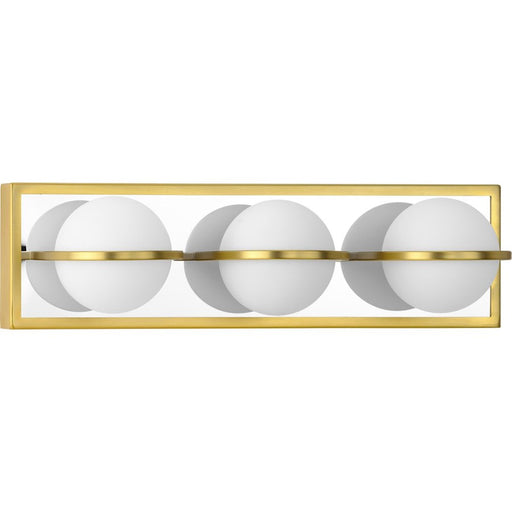 Progress Lighting Pearl LED 3 Light Bath Vanity, Brass/Opal - P300312-012-30