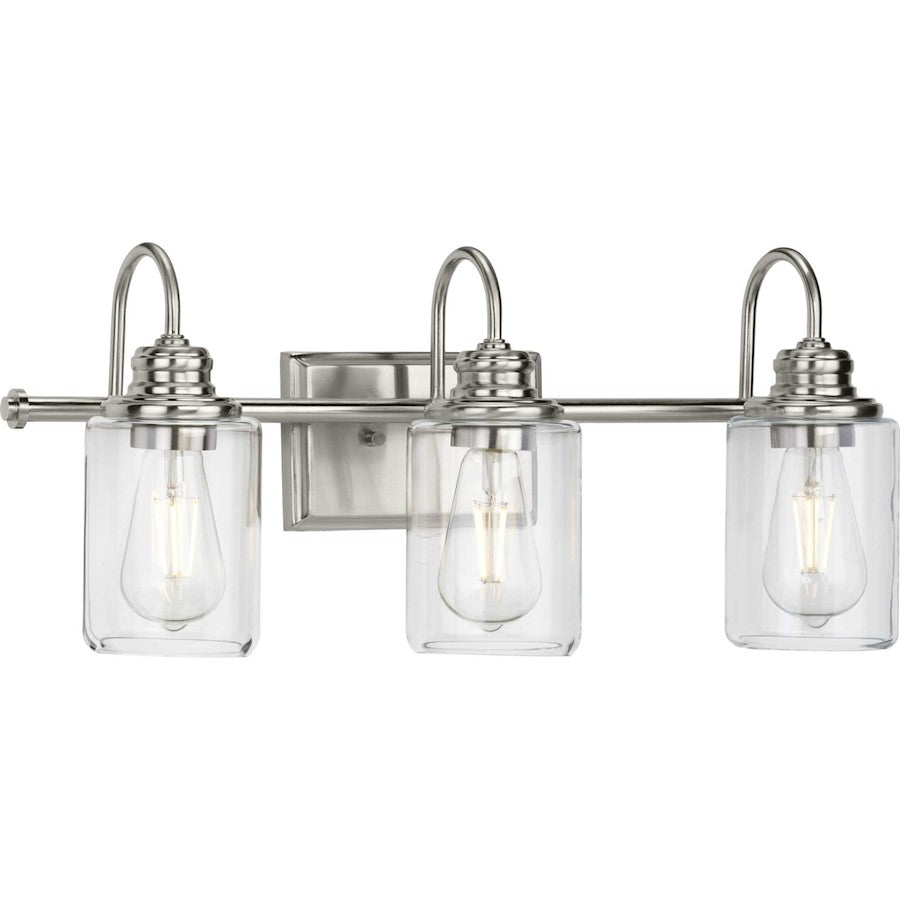 Progress Lighting Aiken 3 Light Bath Vanity, Brushed Nickel - P300322-009