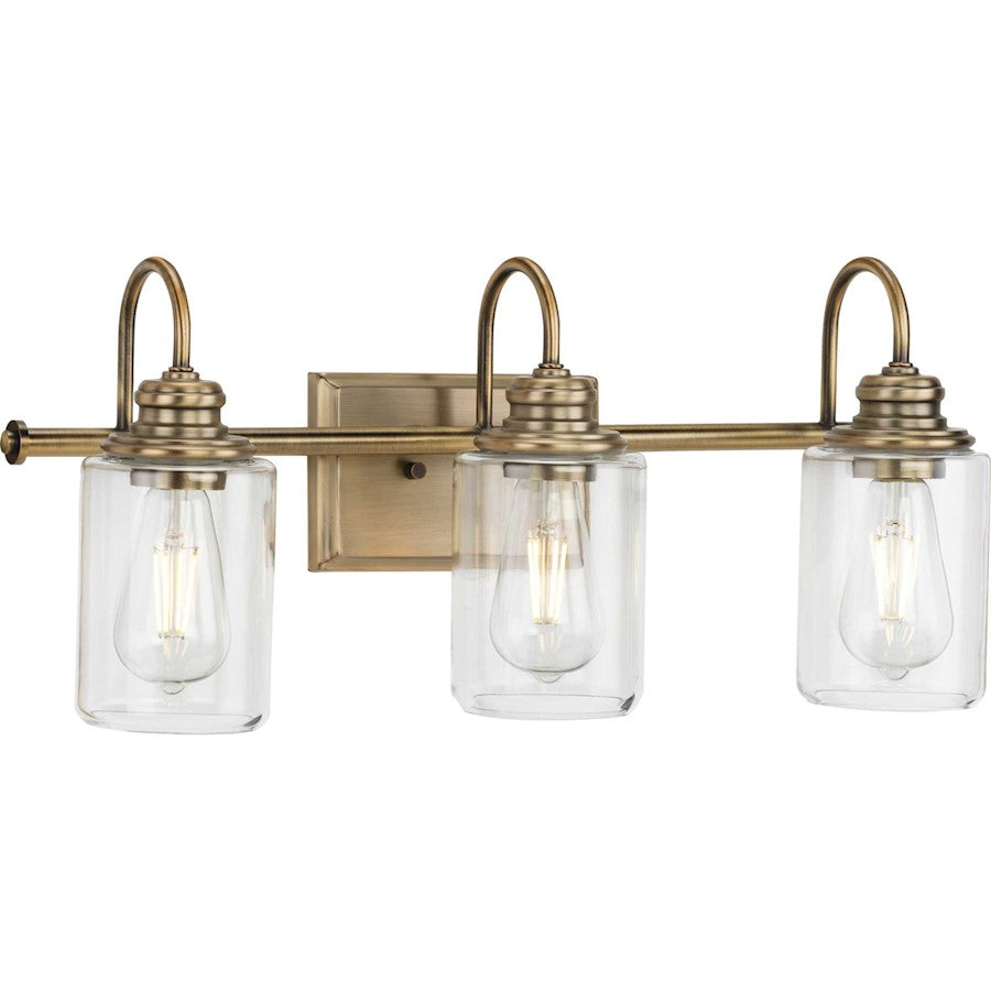 Progress Lighting Aiken 3 Light Bath Vanity, Vintage Brass - P300322-163