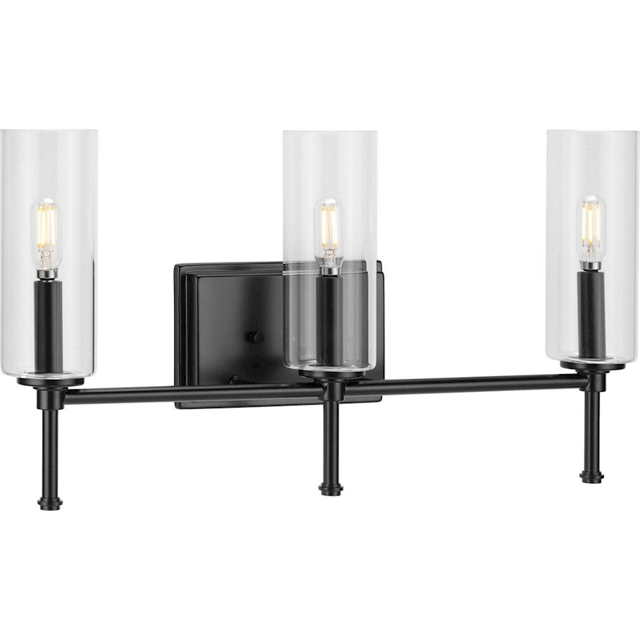 Progress Lighting Elara 3 Light BK/Clear New Traditional Vanity - P300358-31M