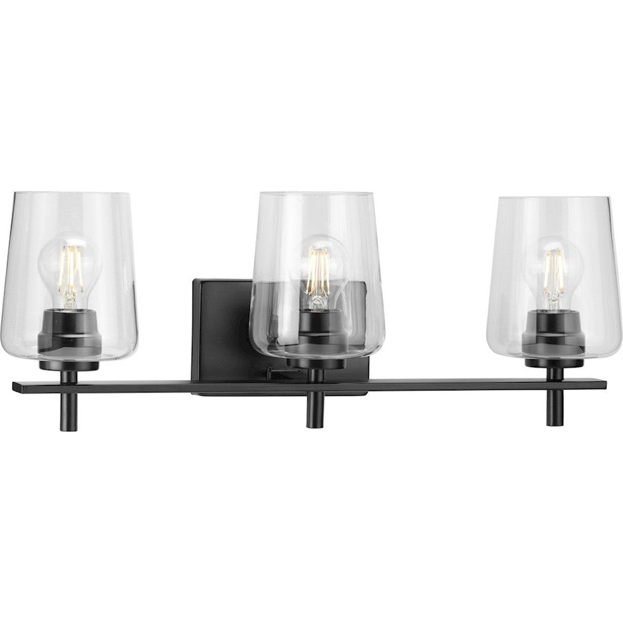 Progress Lighting Calais 3 Light BK/Clear New Traditional Vanity - P300362-31M