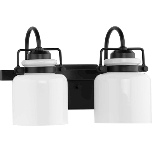 Progress Lighting Fessler 2-Light Bath Light, Black Opal Glass - P300439-31M
