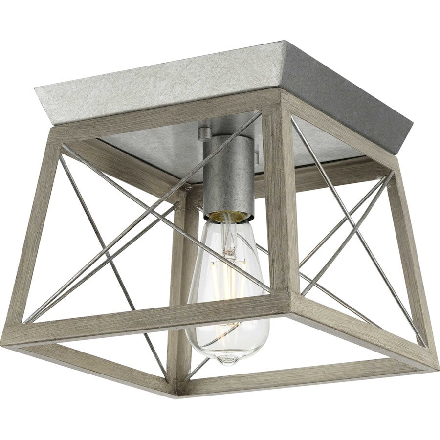 Progress Lighting Briarwood 1 Light Flush Mount, Galvanized - P350022-141