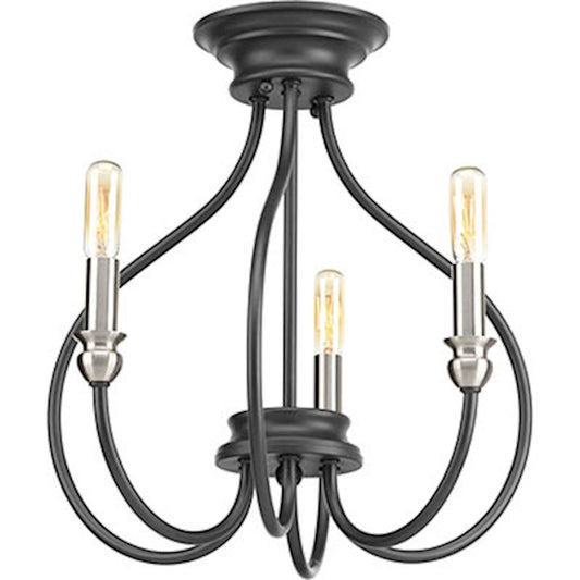 Progress Whisp 3 Light Semi-Flush Convertible, Graphite