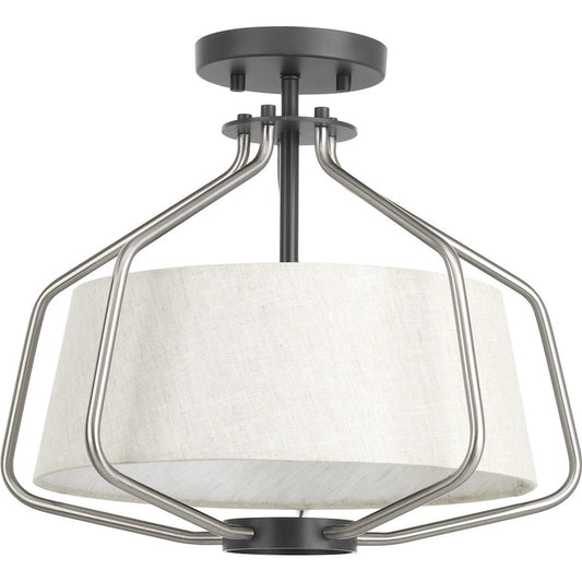 Progress Lighting Hangar Semi-Flush Convertible, Brushed Nickel