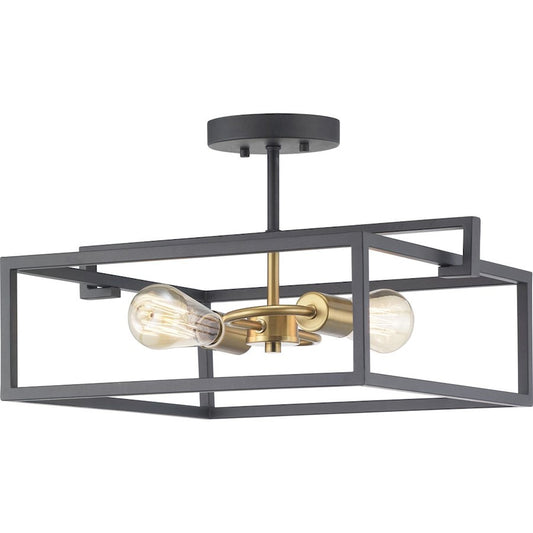 Progress Lighting Blakely 2-Light Semi-Flush Convertible, Graphite