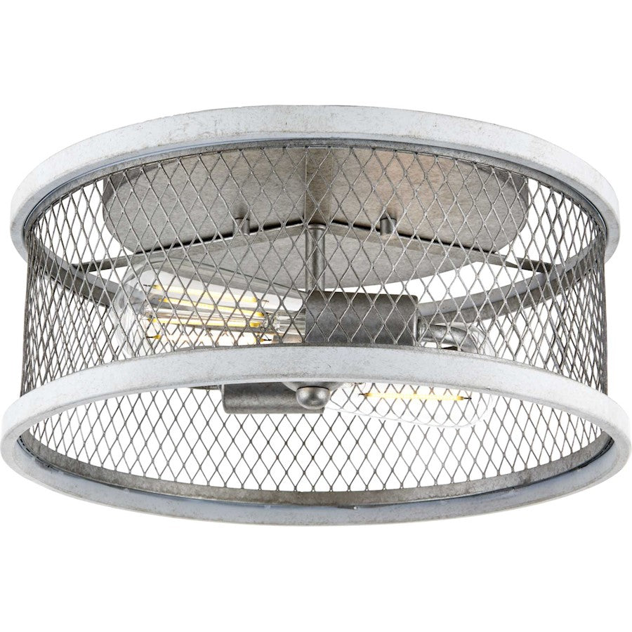 Progress Lighting Austelle 2-Light Galvanized 14" Flush Mount - P350154-141