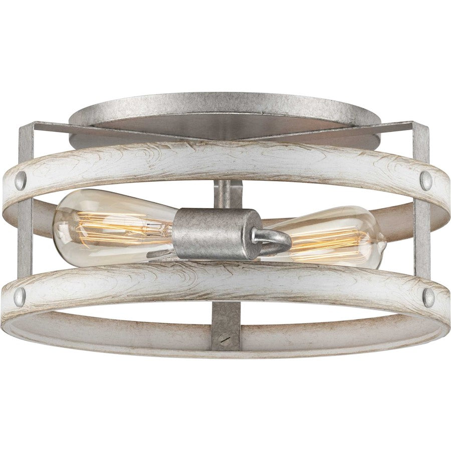 Progress Lighting Gulliver 2 Light Flush Mount, Galvanized - P350169-141