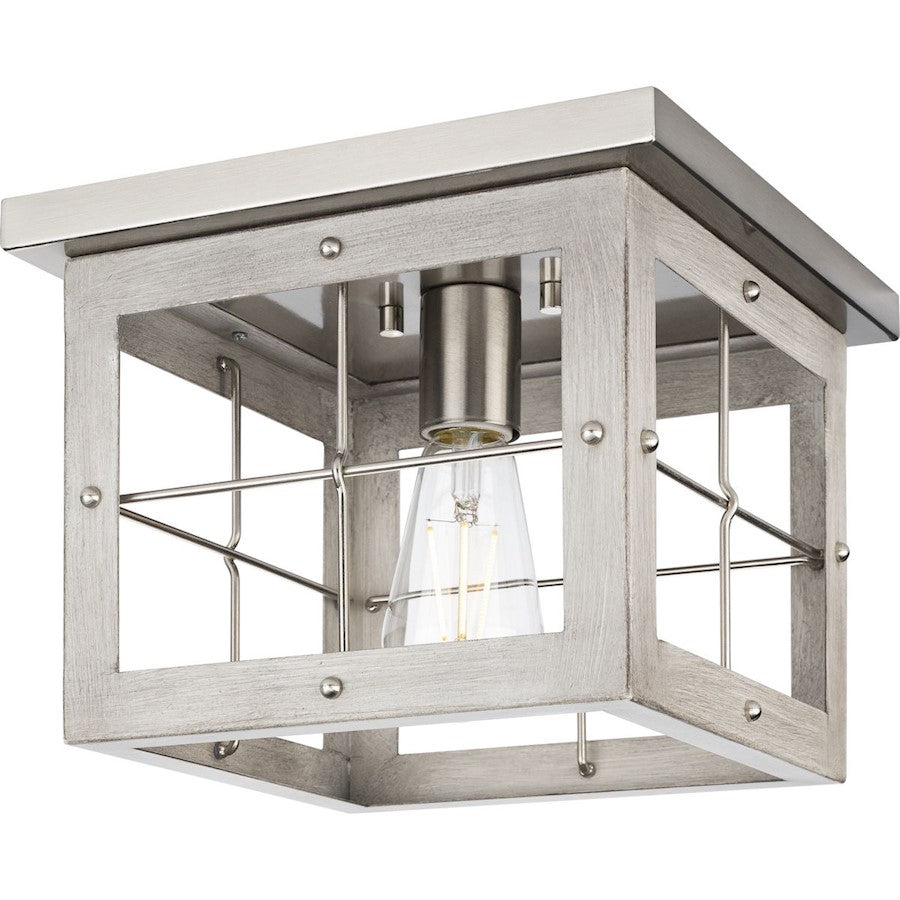 Progress Lighting Hedgerow 1 Light Flush Mount, Grey Washed Oak - P350197-009