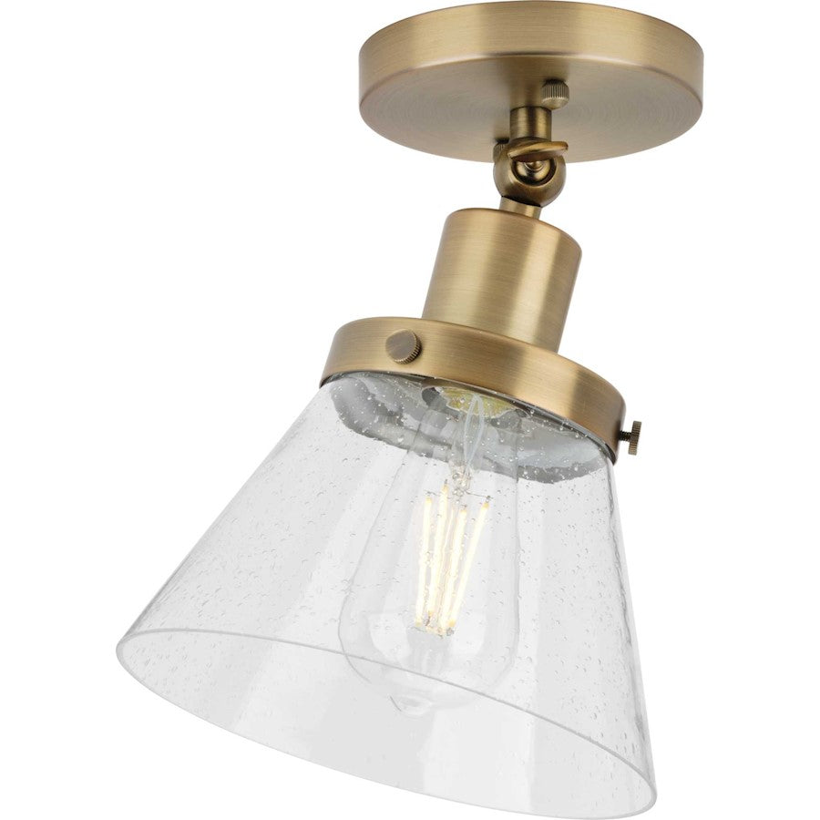 Progress Lighting Hinton 1 Light Flush Mount, Vintage Brass - P350198-163