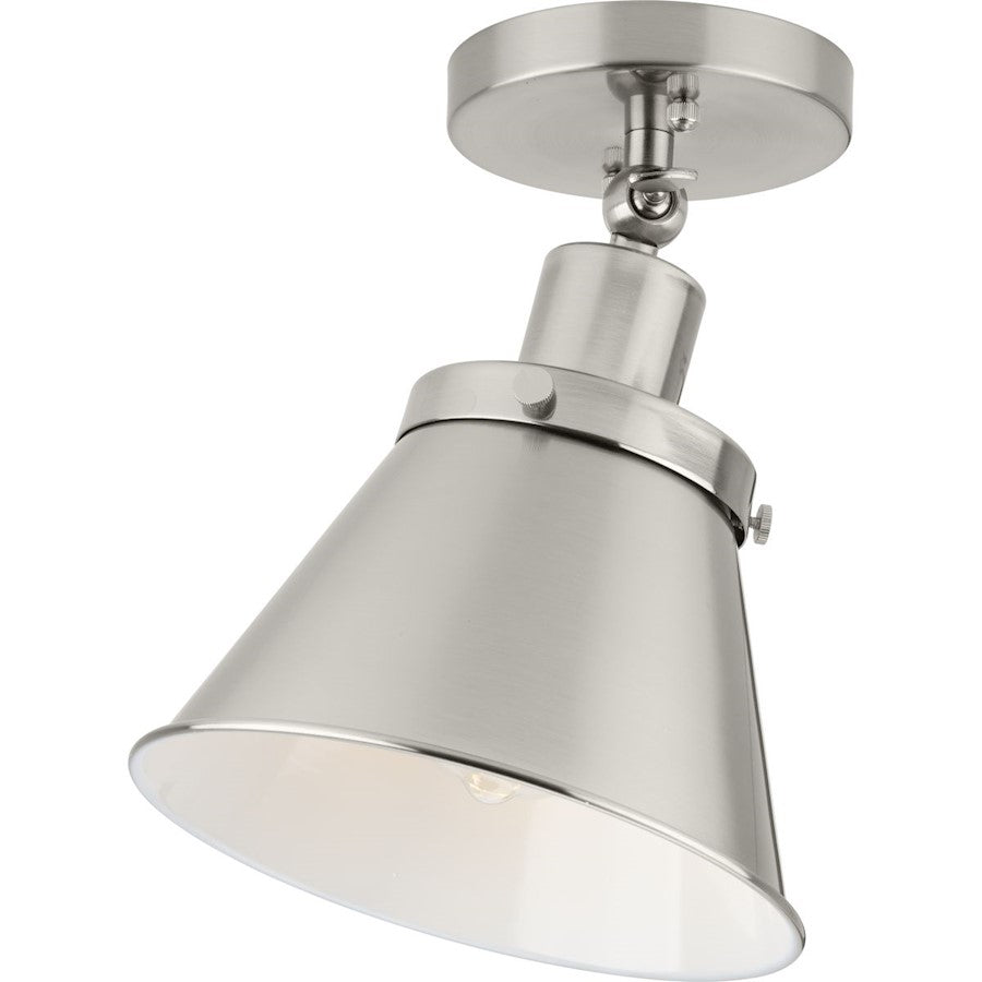 Progress Lighting Hinton 1 Light Flush Mount, Nickel/Clear Seeded - P350199-009