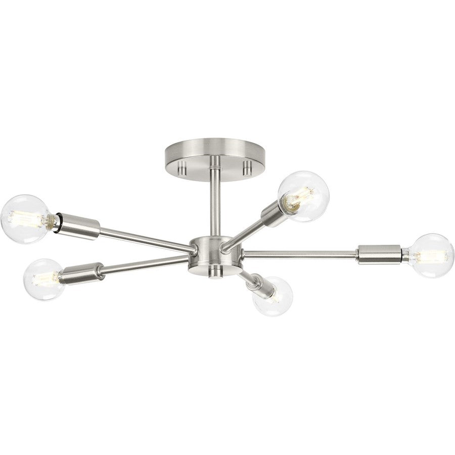 Progress Lighting Delayne 5 Light Nickel Semi-Flush Mount - P350219-009