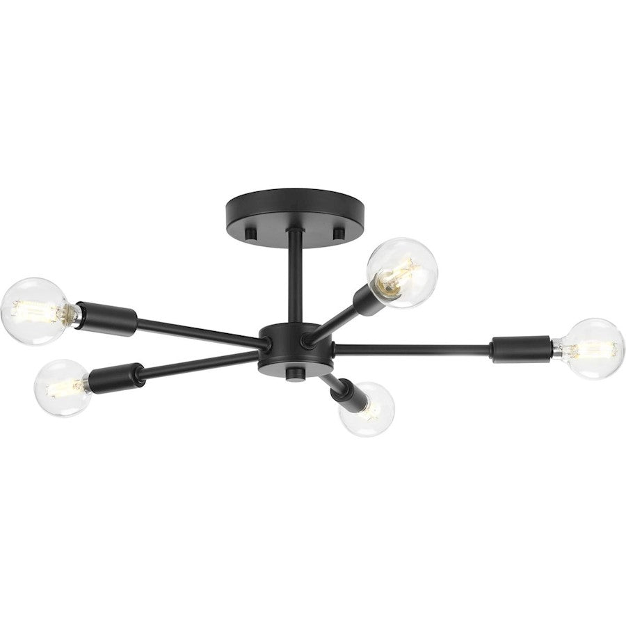 Progress Lighting Delayne 5 Light Black Semi-Flush Mount - P350219-31M