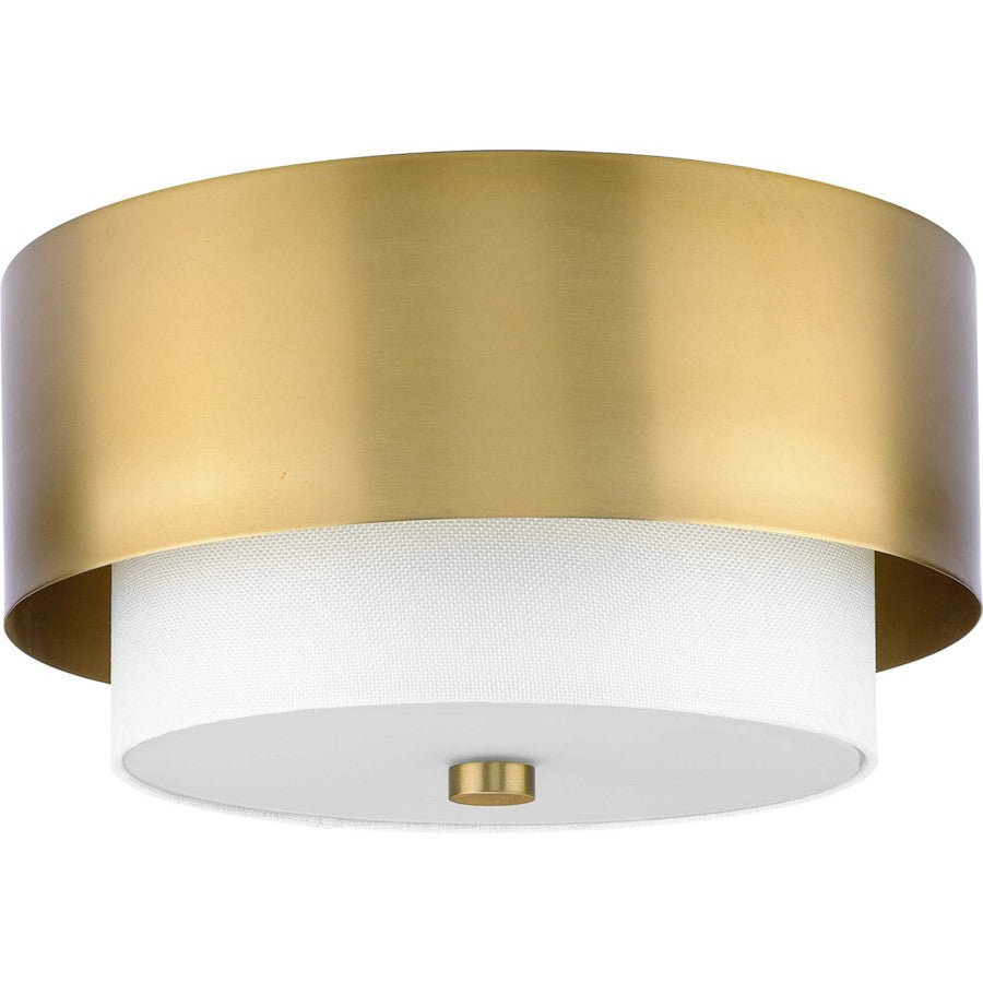 Progress Lighting Silva 2-Lt 14" Flush Mount, Bronze White Linen - P350249-109