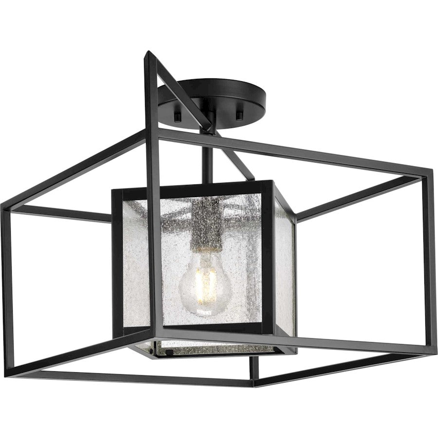 Progress Lighting Navarre 1-Light Ceiling Light, Black/Seeded - P350256-31M