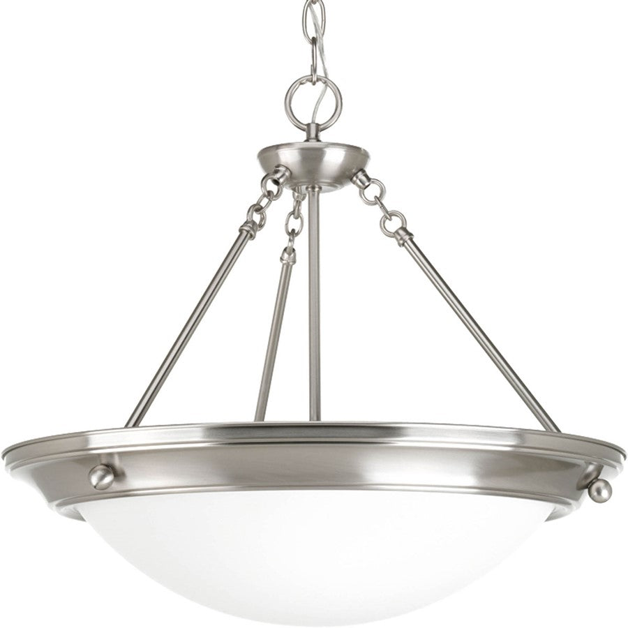 Pendant, Brushed Nickel/Satin White