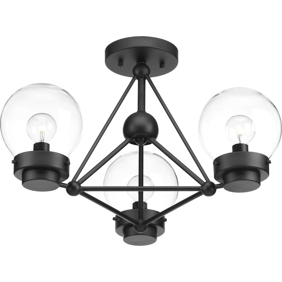 Progress Lighting Spatial Semi-Flush Mount Convertible, Black