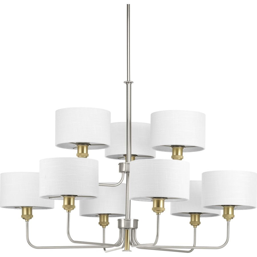 9 Light, 2-Tier Chandelier, Nickel