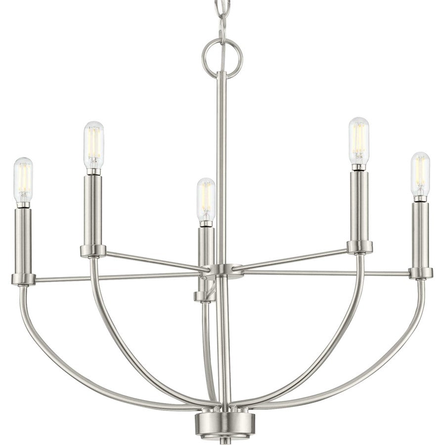 Progress Lighting Leyden 5 Light Chandelier, Brushed Nickel - P400202-009