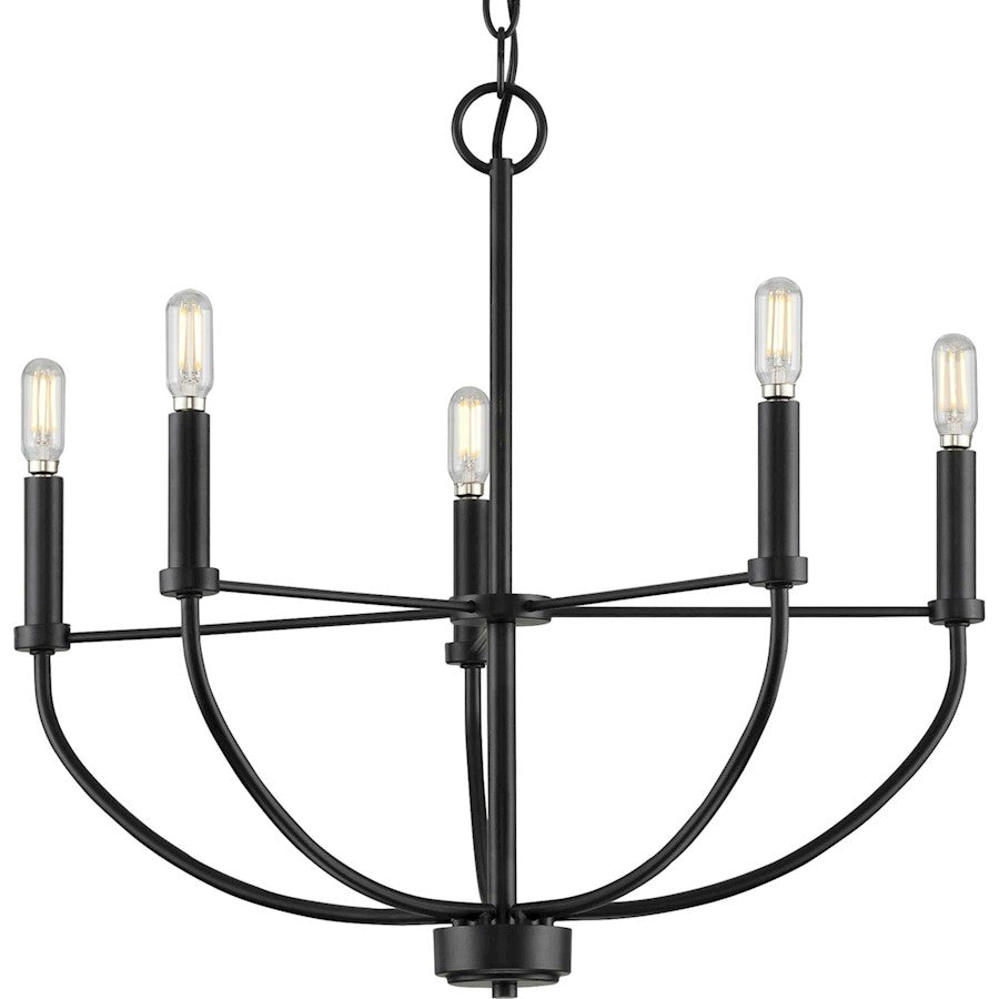 Progress Lighting Leyden 5 Light Chandelier, Matte Black - P400202-031