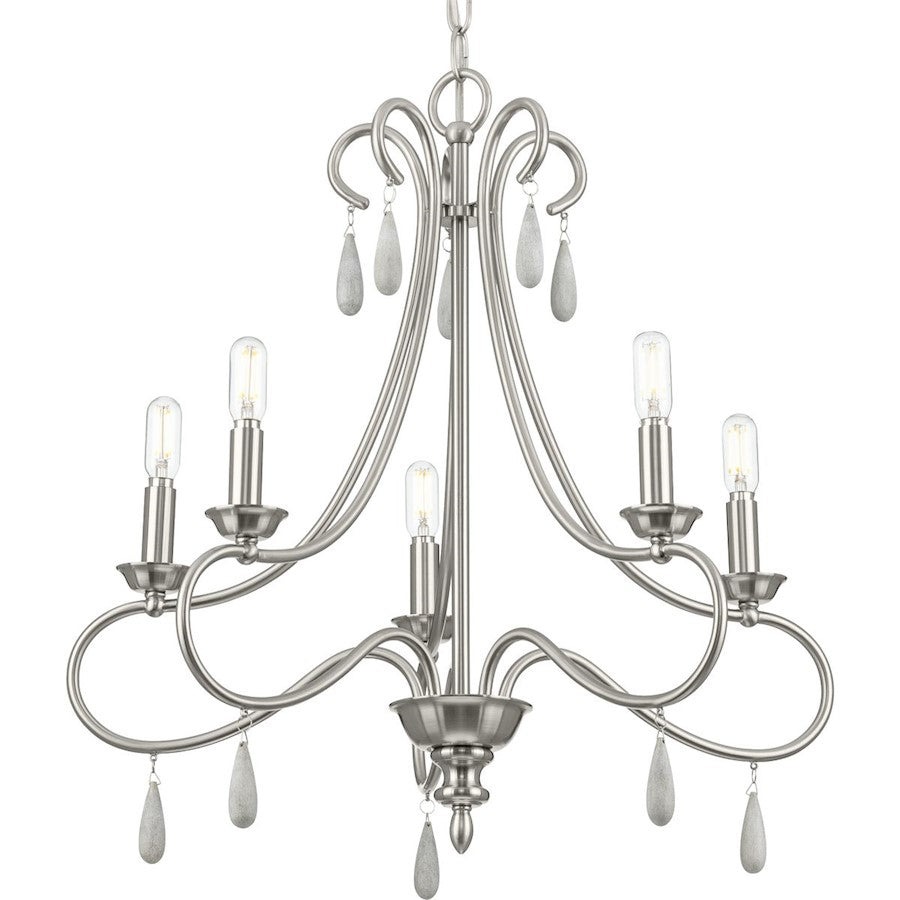 Progress Lighting Vinings 5 Light Coastal Chandelier, Nickel - P400267-009