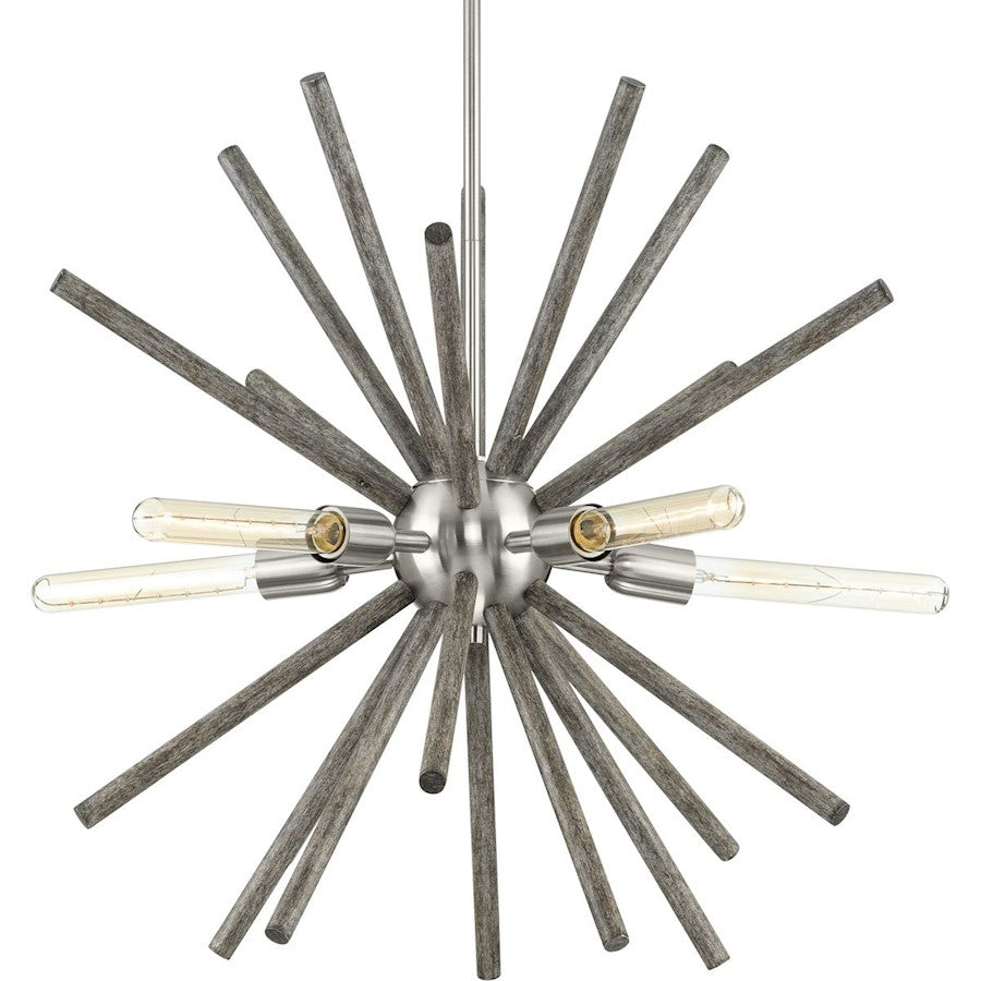 Progress Lighting Thorpe 5 Light Mid-Century Chandelier, Nickel - P400270-009