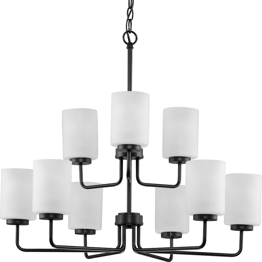 Progress Lighting Merry 9 Light Chandelier, Matte Black/Etched - P400276-031