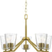 Progress Lighting Vertex 5-Light Chandelier, Gold/Clear Glass - P400341-191
