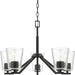 Progress Lighting Vertex 5-Light Chandelier, Black/Clear Glass - P400341-31M