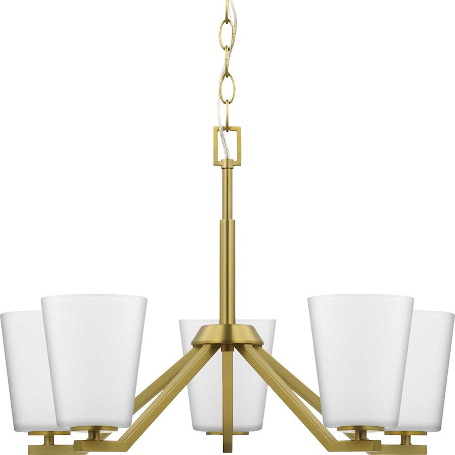 Progress Lighting Vertex 5-Light Chandelier, Gold/Etched White - P400343-191