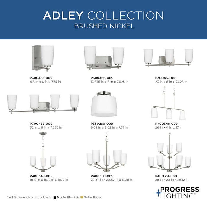 Progress Lighting Adley 3-Light Semi-Flush/Conv Chandelier